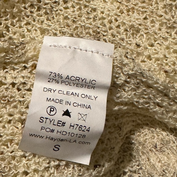 NWT Hayden Los Angeles Semi-Sheer Dolman Sleeve Cardigan Sweater in tan - Picture 6 of 10